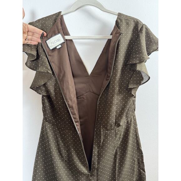 Alexis Brown Polka Dot Dress Retail $395 Old Money Preppy Luxury Designer Twee L - Picture 9 of 10